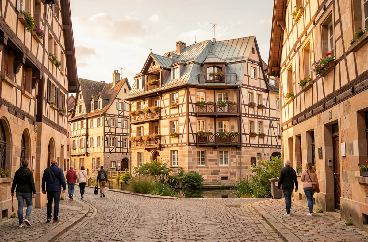 Immeuble résidentiel neuf de 4B.IMMO harmonieusement intégré dans le centre historique de Colmar parmi les maisons alsaciennes à colombages