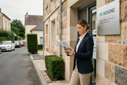 Agence immobilière KALIMMO à Lissieu, façade extérieure et agent immobilier professionnel