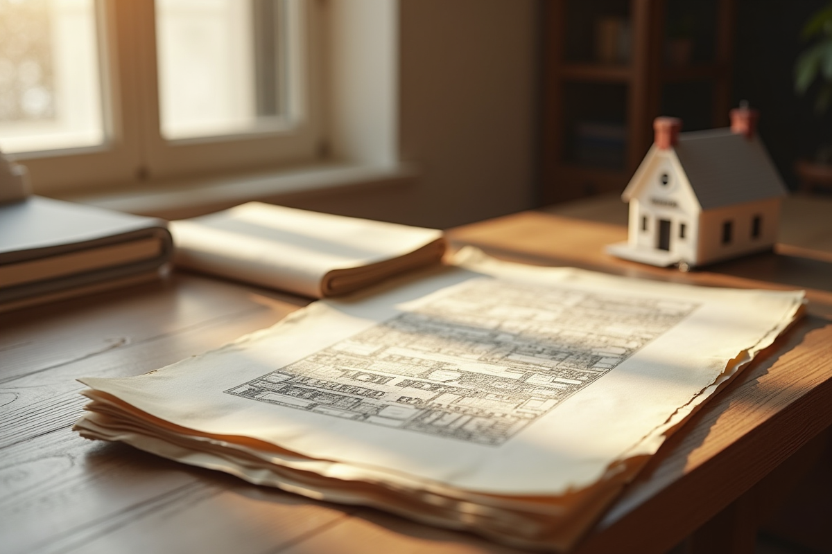Dossiers officiels et plans architecturaux sur un bureau