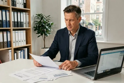 Propriétaire examinant un contrat de résidence gérée Pierre et Vacances pour préparer une stratégie de revente