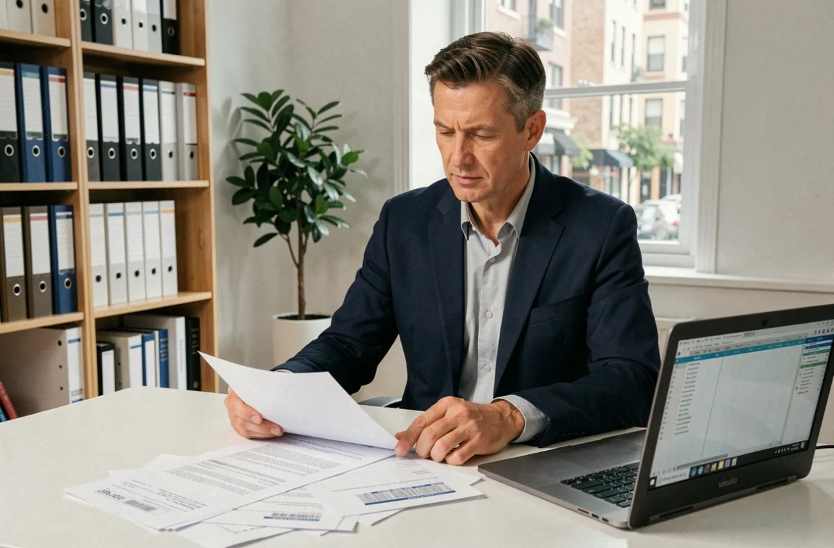Propriétaire examinant un contrat de résidence gérée Pierre et Vacances pour préparer une stratégie de revente