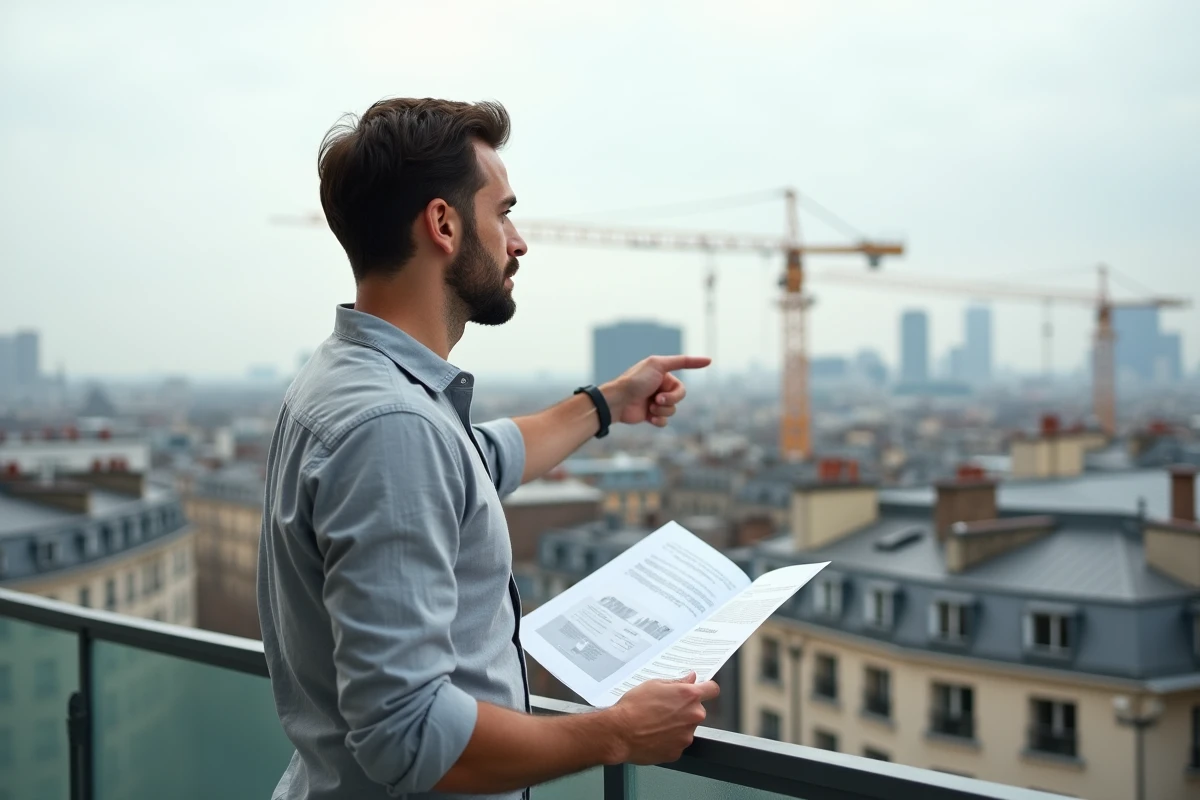 Urbaniste analysant le développement immobilier urbain depuis une terrasse, marché IDR et nouvelles opportunités 2026